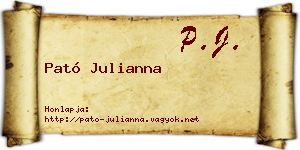 Pató Julianna névjegykártya